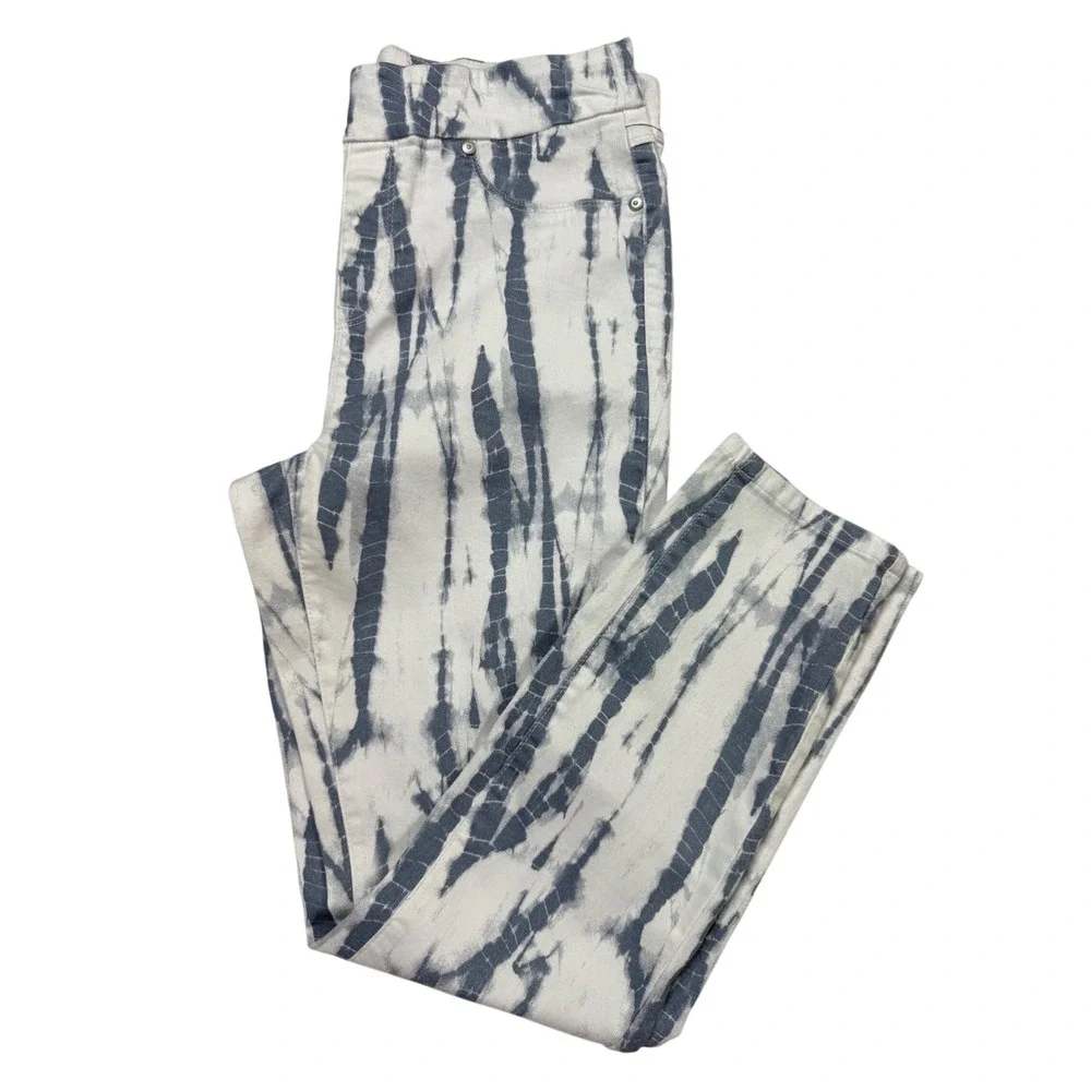 Tribal Jeans Ankle Jegging Womens 10 Slate Blue New Tie Dye Pull On 50560-1381